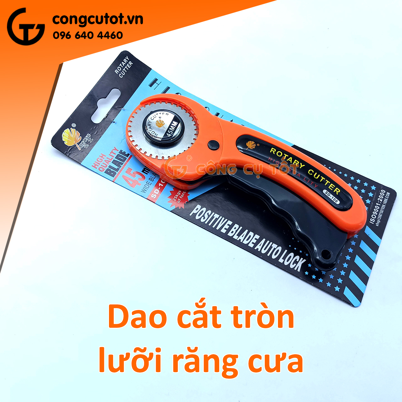 Dao cắt lưỡi tròn cán cong 45mm răng cưa