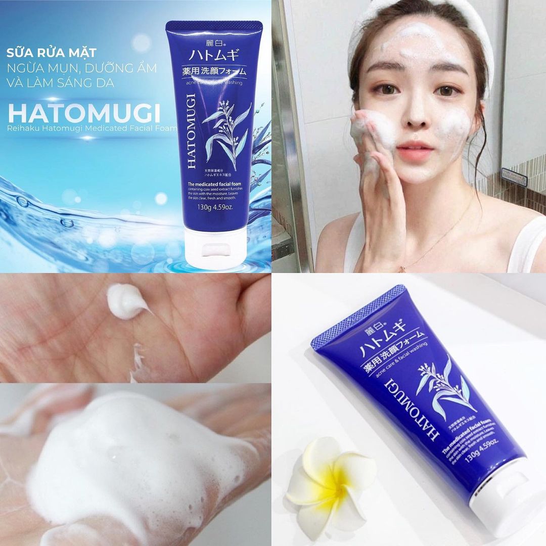 Sữa rửa mặt Hatomugi- Tuýp Xanh