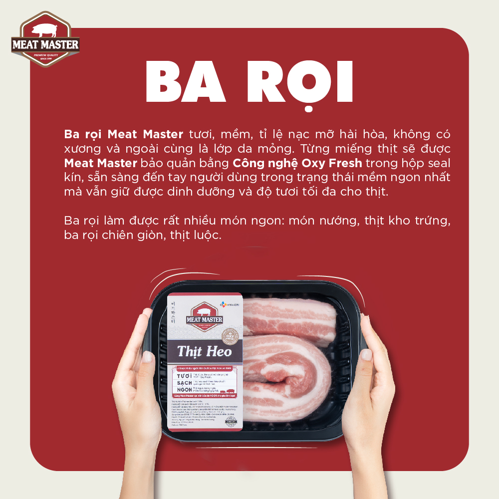 Ba rọi heo Meat Master ( 400G ) - Thịt heo mát ngon, mềm mọng, ngọt thịt