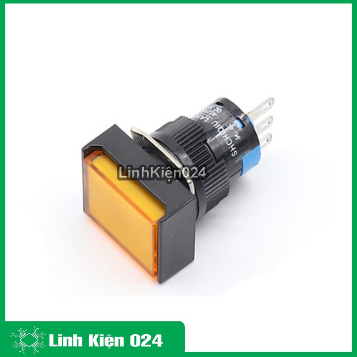 Nút nhấn đề vuông 220vac al6 - m nhấn nhả có đèn