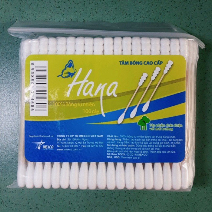 [LÓC 24BỊCH] Tăm bông Hana que gỗ 100 - 200 que [MỚI]