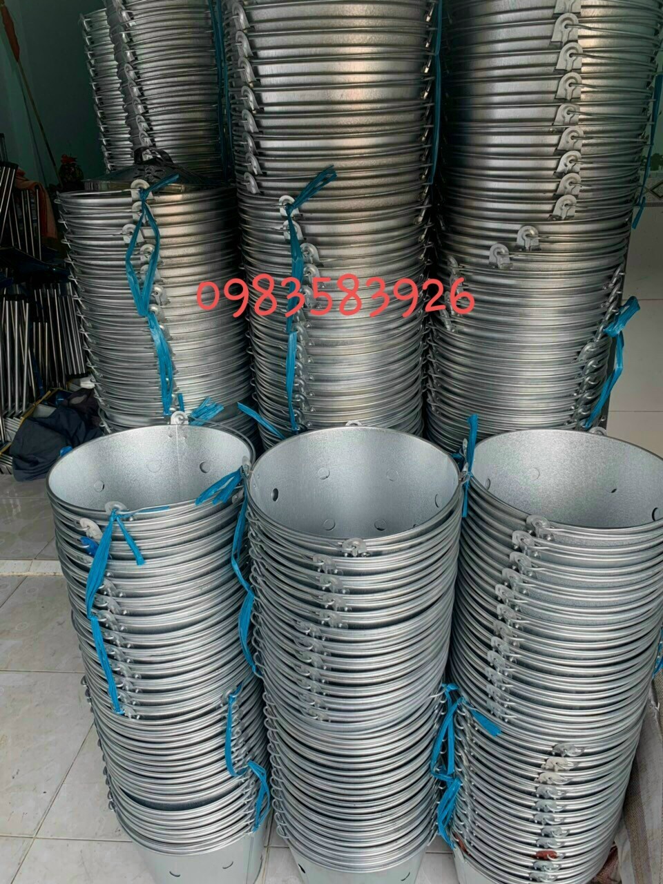 Xô nhôm đốt giấy vàng mã (có quai cầm)