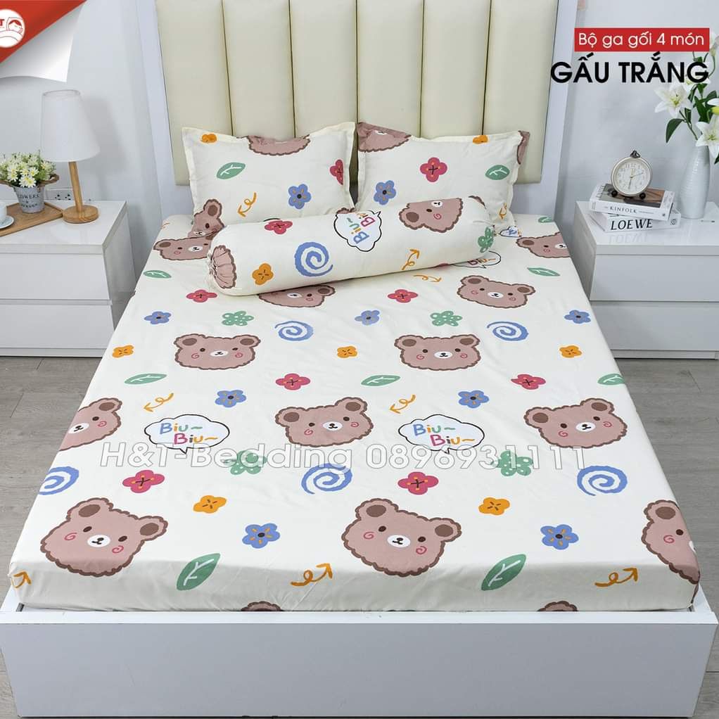 Bộ Ga Gối Cotton Poly NVC Bedding - Nhiều Mẫu Lựa Chọn ( 1 Ga + 2 Vỏ Gối )