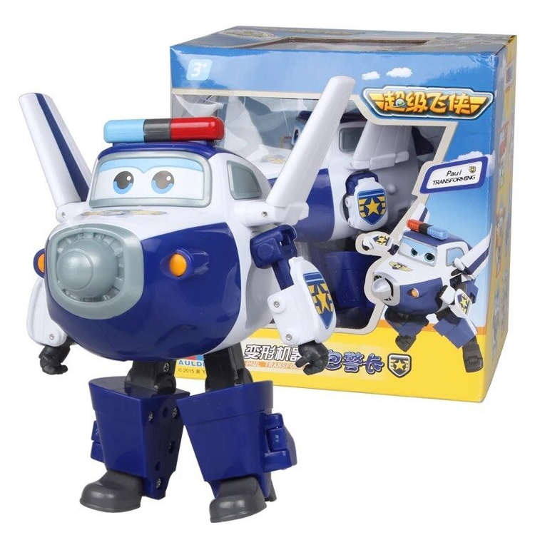 Super Wings Đội bay siêu đẳng mô hình máy bay cảnh sát Paul cỡ lớn đồ chơi trẻ em
