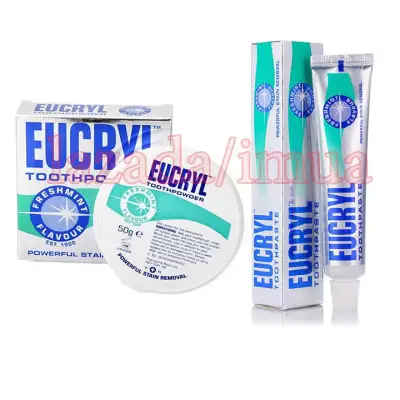 [HCM]Bộ kem đánh răng và Bột tẩy trắng răng EuCryl Chính hãng UK