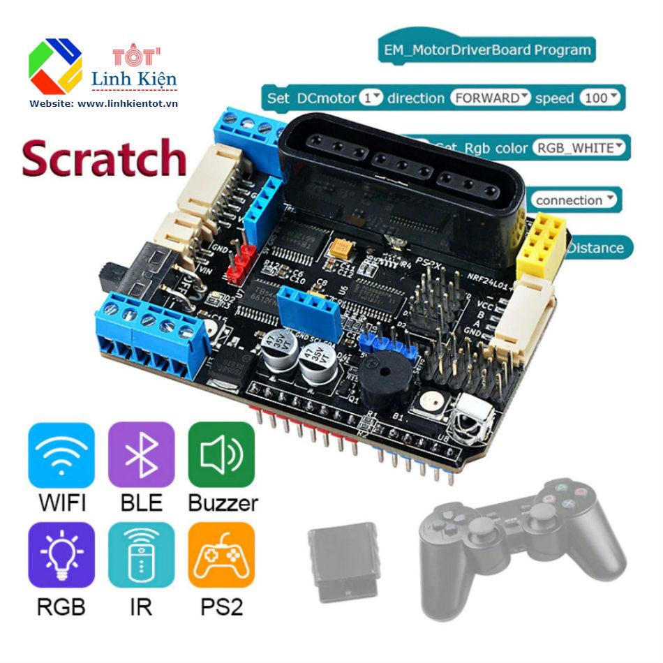 Robot Motor Driver Shield Board Arduino - PS2, WIFI, BLUETOOTH, IR