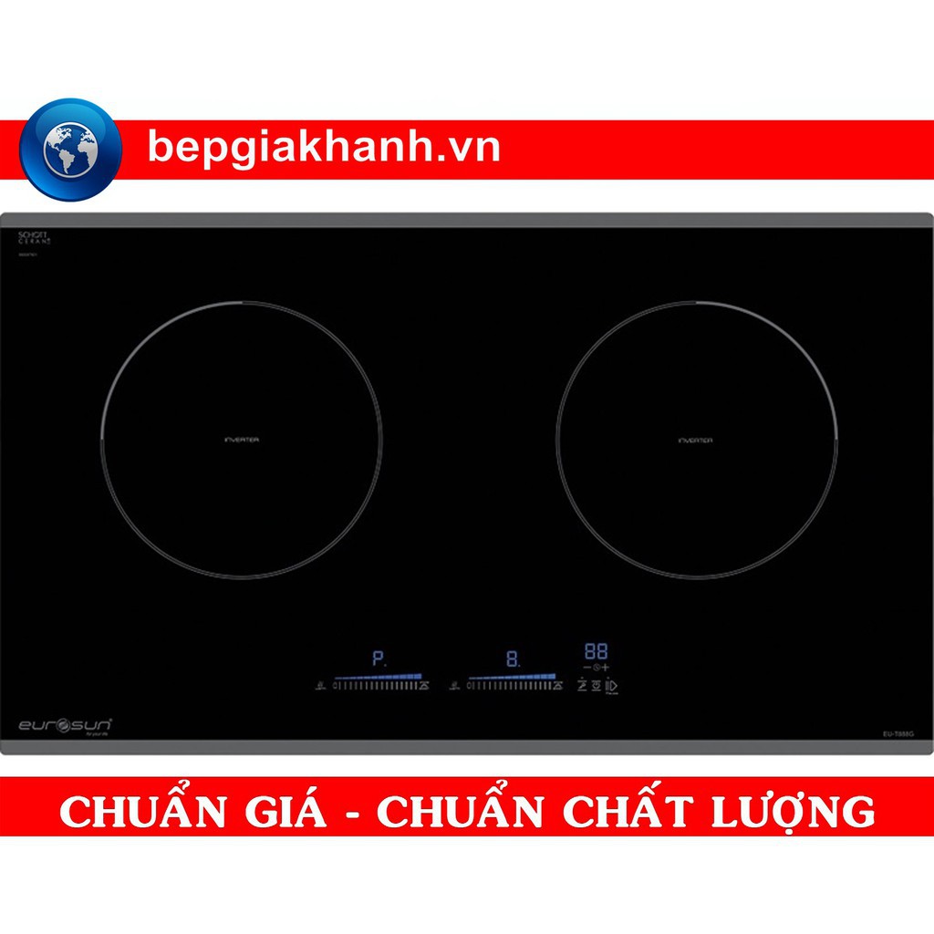 Bếp từ đôi eurosun eu t888g tặng hút mùi + bộ nồi .t.r.ị. giá 8tr