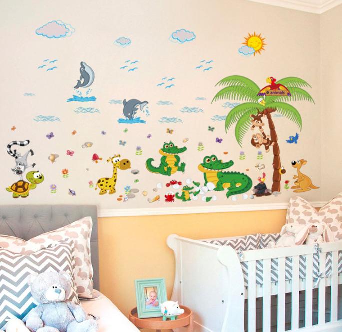 [HCM]Decal trang trí Cá Sấu bãi biển
