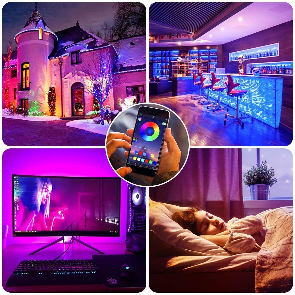 Bộ Dây Đèn LED Đuổi ARGB 5 Mét Dùng APP Nháy theo nhạc TIKTOK, Đèn LED Decor Phòng Ngủ, Trang Trí Nhà Cửa Ngày Lễ Tết