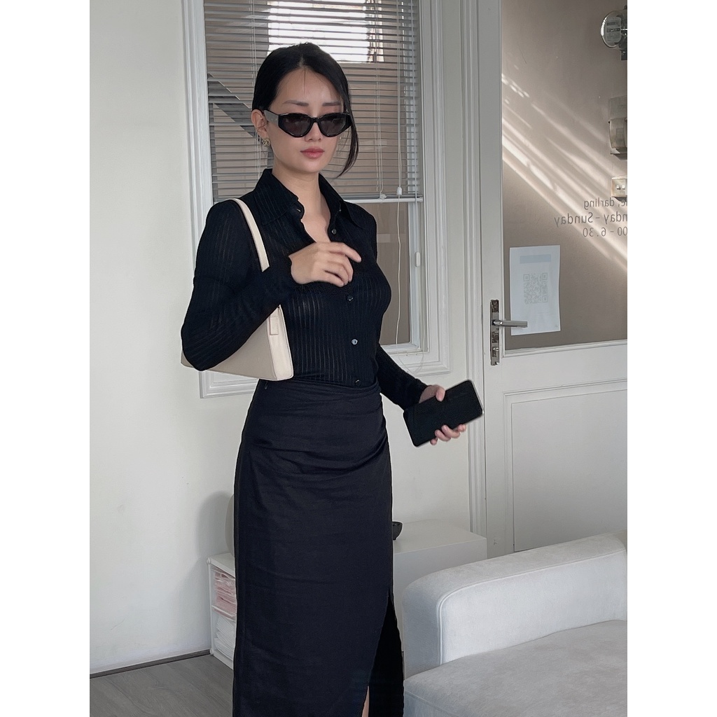 Áo Sơ Mi Len Mỏng Dài Tay Knitted Shirt By Ther Design