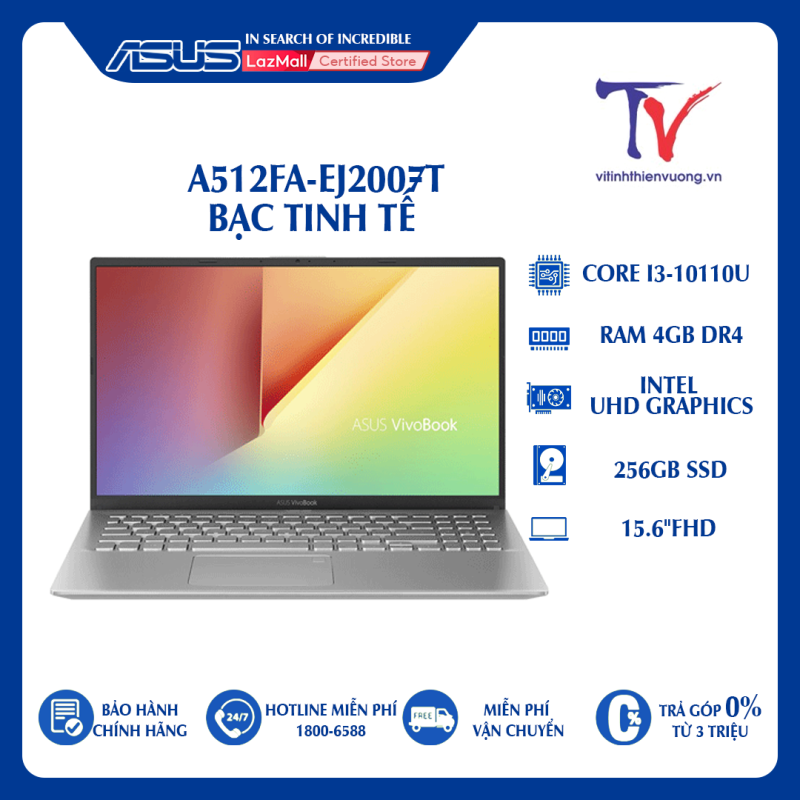 Bảng giá Laptop Asus VivoBook A512FA-EJ2007T (i3 10110U/4GB RAM/256GB SSD/15.6 FHD/Win10/Bạc) Phong Vũ
