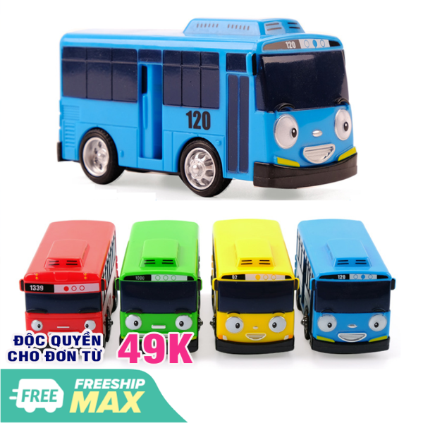 Tayo the little bus Xe ô tô buýt chạy cót đồ chơi trẻ em gồm 4 xe ô tô 4 màu khác nhau TAYO GANI DOGI LANI