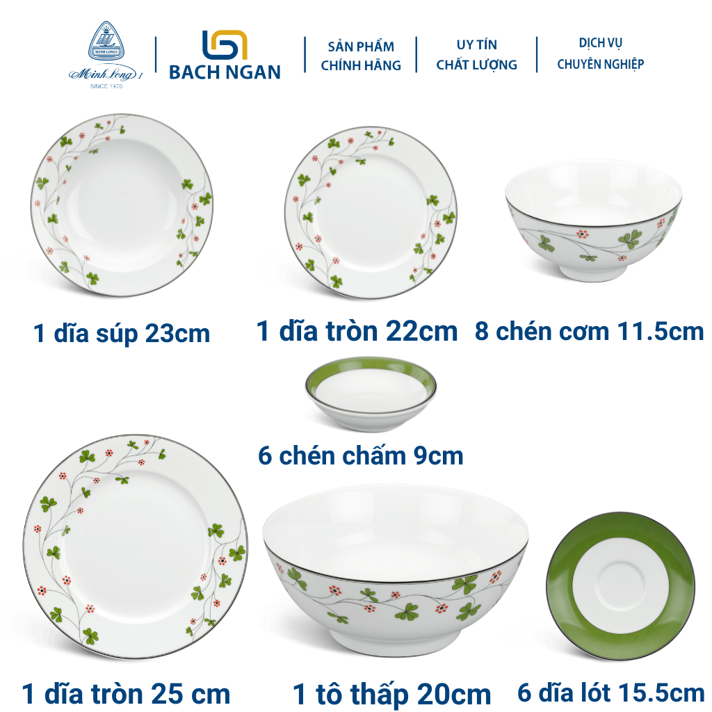 Dĩa tròn Minh Long 20 cm Jasmine Hoa May Mắn
