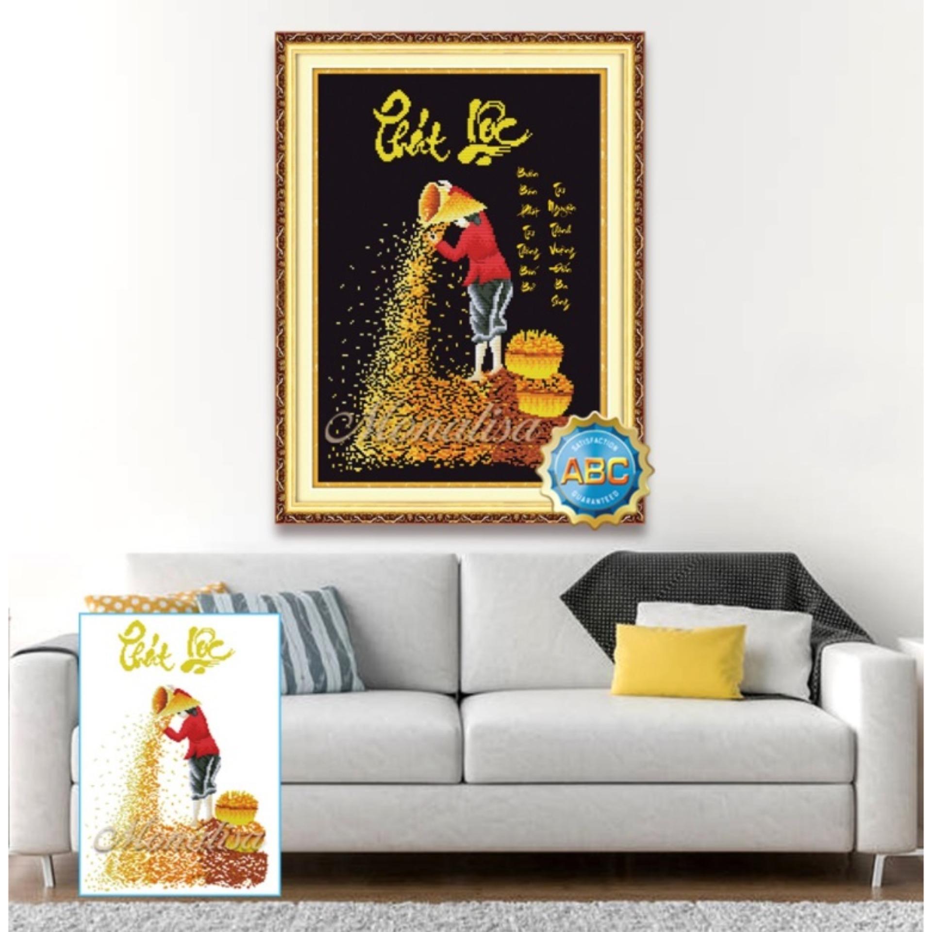 Tranh đính đá chữ phát lộc y8193 - kt:50x70cm