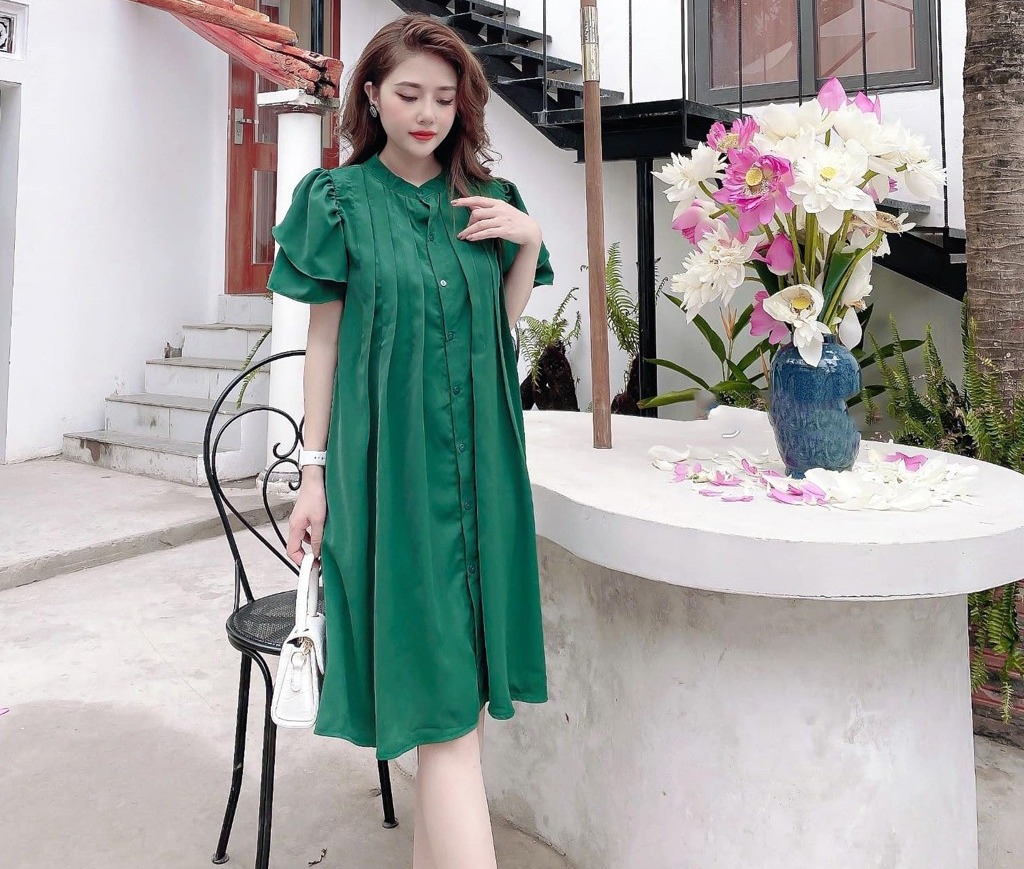 [Hàng cao cấp]Váy bầu chất lụa Hàn siêu mát siêu mềm ☘️thiết kế sang chảnh