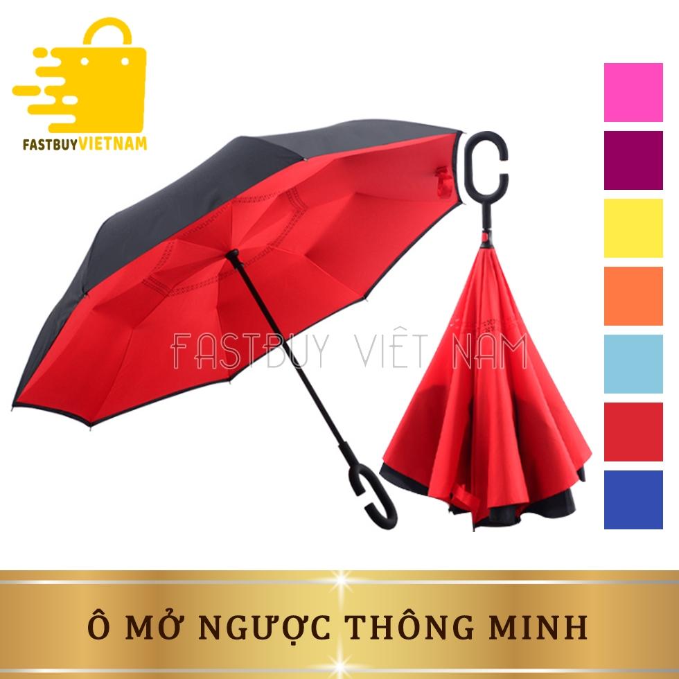 Ô gấp ngược, dù đi mưa gấp ngược thông minh, ô mở ngược thông minh dùng cho xe hơi, đi bộ tay cầm kiểu chữ c