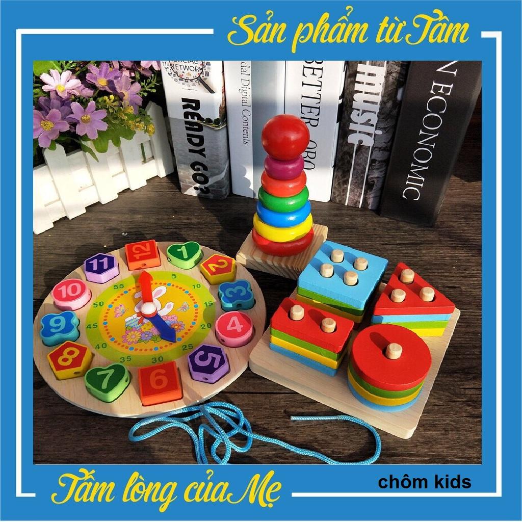 Bộ đồ chơi gỗ gồm combo 3 món đồ chơi gỗ cho bé