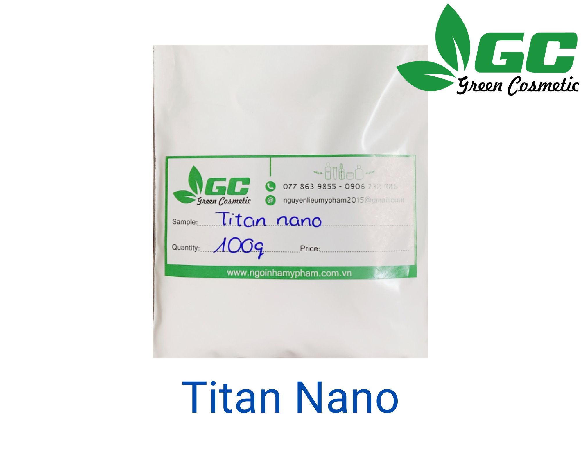 Chất trắng ảo/make up Titan nano - nguyên liệu mỹ phẩm - Greencosmetic 10G/50G/100G
