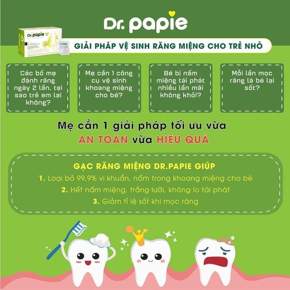 Gạc rơ lưỡi Dr Papie hộp 30 gói