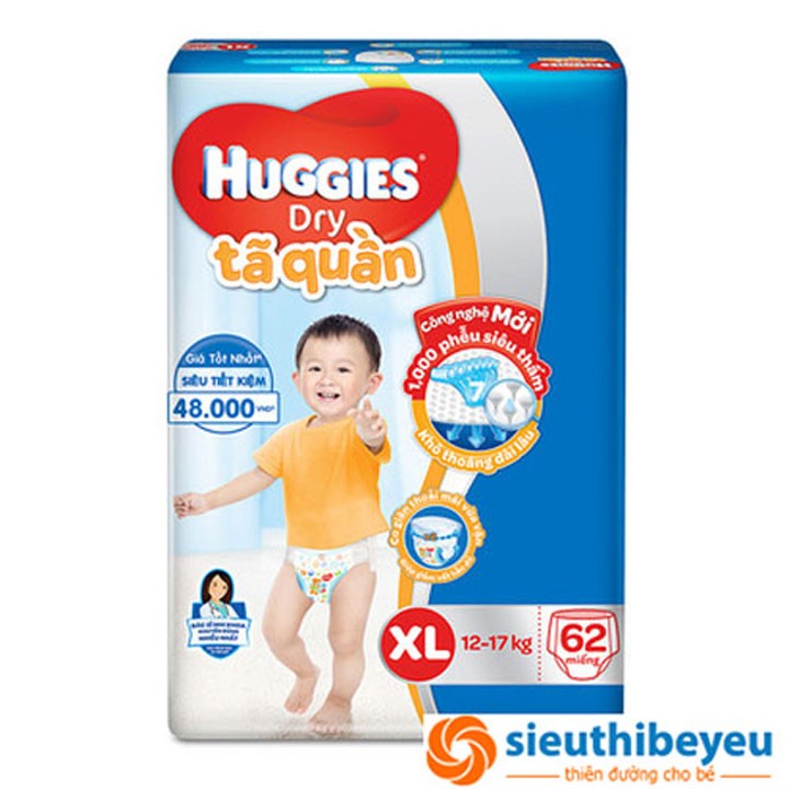 BỈM QUẦN HUGGIES XL62