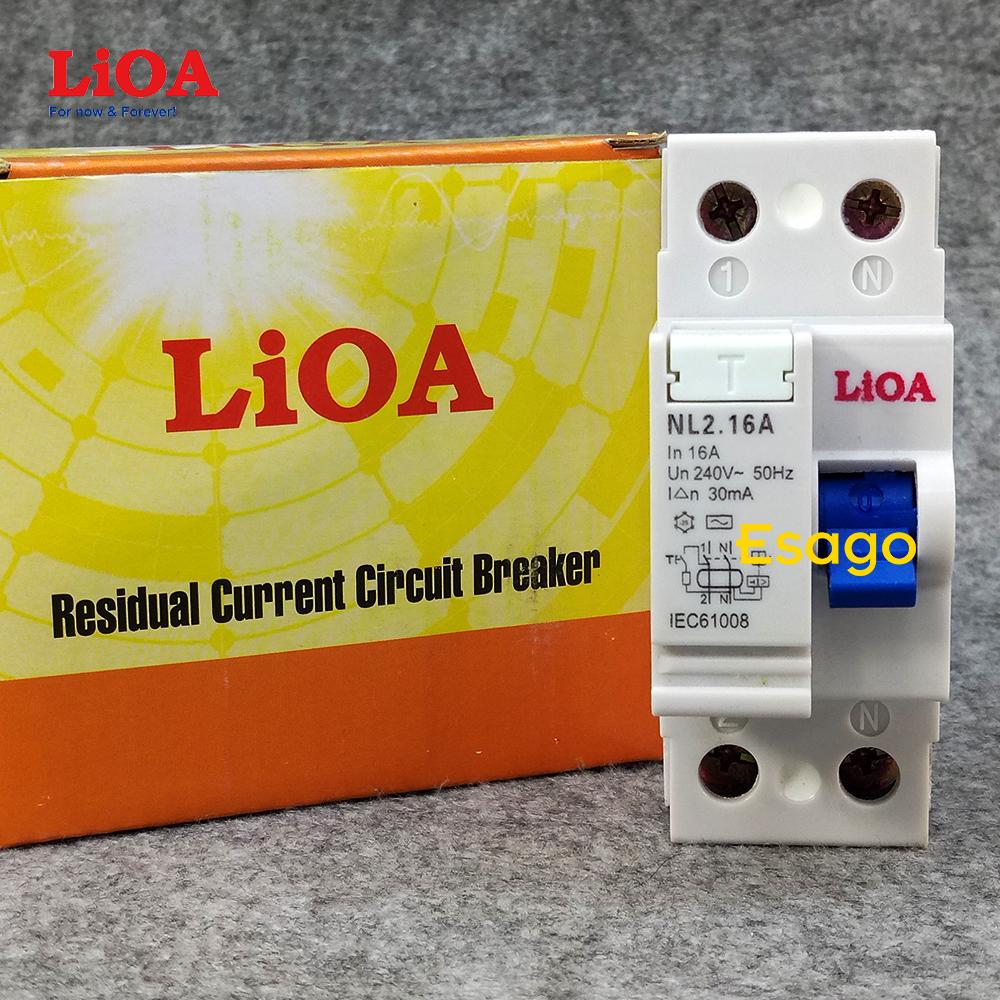 [HCM][16A] Cầu dao chống giật (chống dòng rò) LiOA 16A loại 2 cực