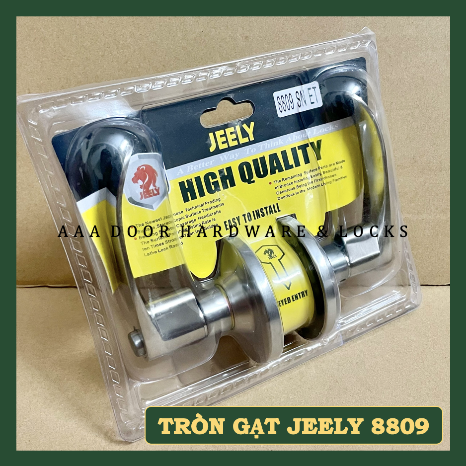 [JEELY.8809] Khoá Tròn Gạt Jeely 8809 (tay nhẹ) mạ inox hàng công ty