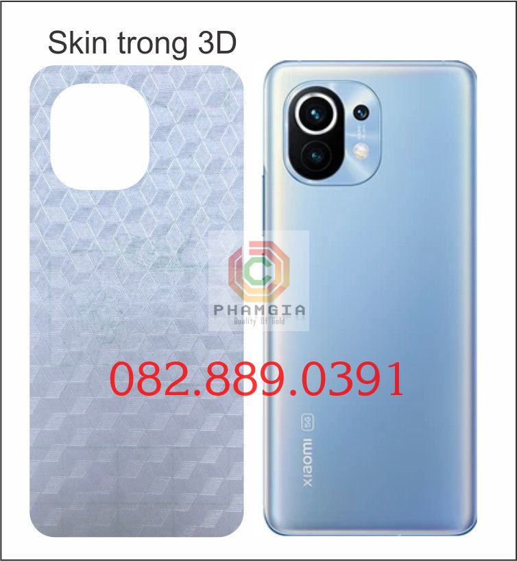 Miếng dán mặt lưng skin carbon Xiaomi Mi 11 / Mi 11 pro