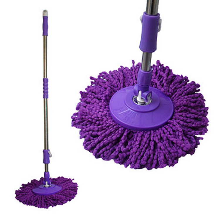 Cây lau nhà 360 độ mâm inox/ mâm nhựa + kèm 1 bông lau, Cán chổi lau nhà thông minh có độ bền cao, dễ dàng lau sạch mọi vết bẩn, dễ di chuyển mọi nơi