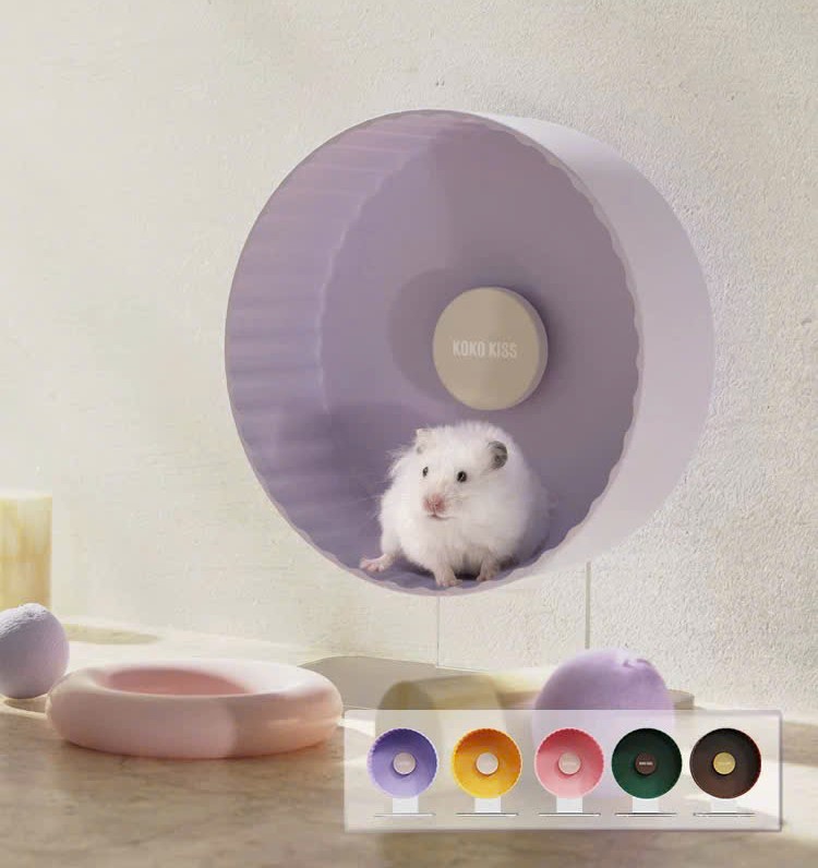 wheel 22cm cao cấp kèm đế (rất êm mượt) cho hamster , nhím - T3 PETS SHOP