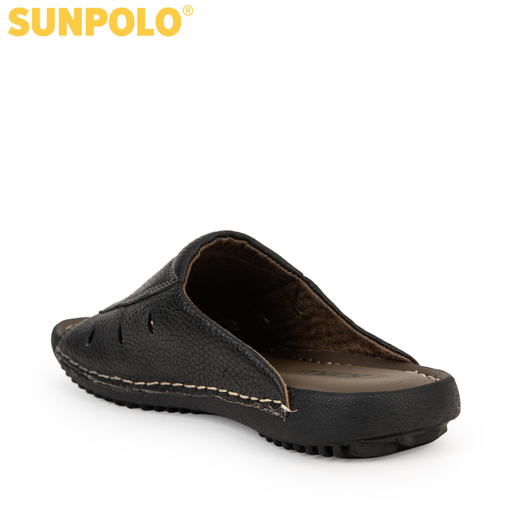 Dép nam da bò SUNPOLO DQN025 (Đen, Nâu)