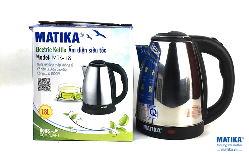 Bình Đun Siêu Tốc MATIKA MTK-18, Ấm Siêu Tốc MATIKA MTK-18