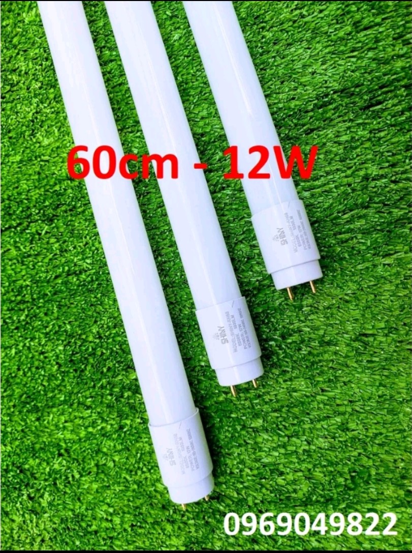 Combo 5 bóng đèn led tuýp 6 tấc 60cm 12W đầu nhựa sáng trắng.