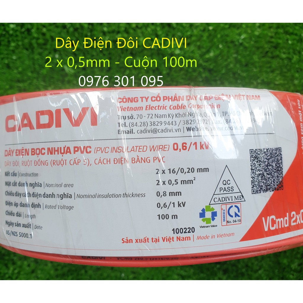 Dây điện đôi - cuộn 100m vcmd / 2x0.5 - 2x0.75 - 2x1.0 - 2x1.5
