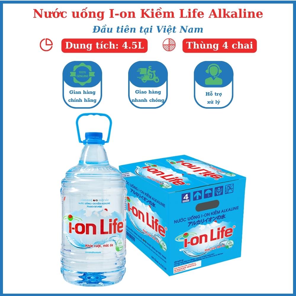 Nước vi khoáng I-on Life Kiềm Alkaline thùng 4 chai 4.5L chai chất lượng