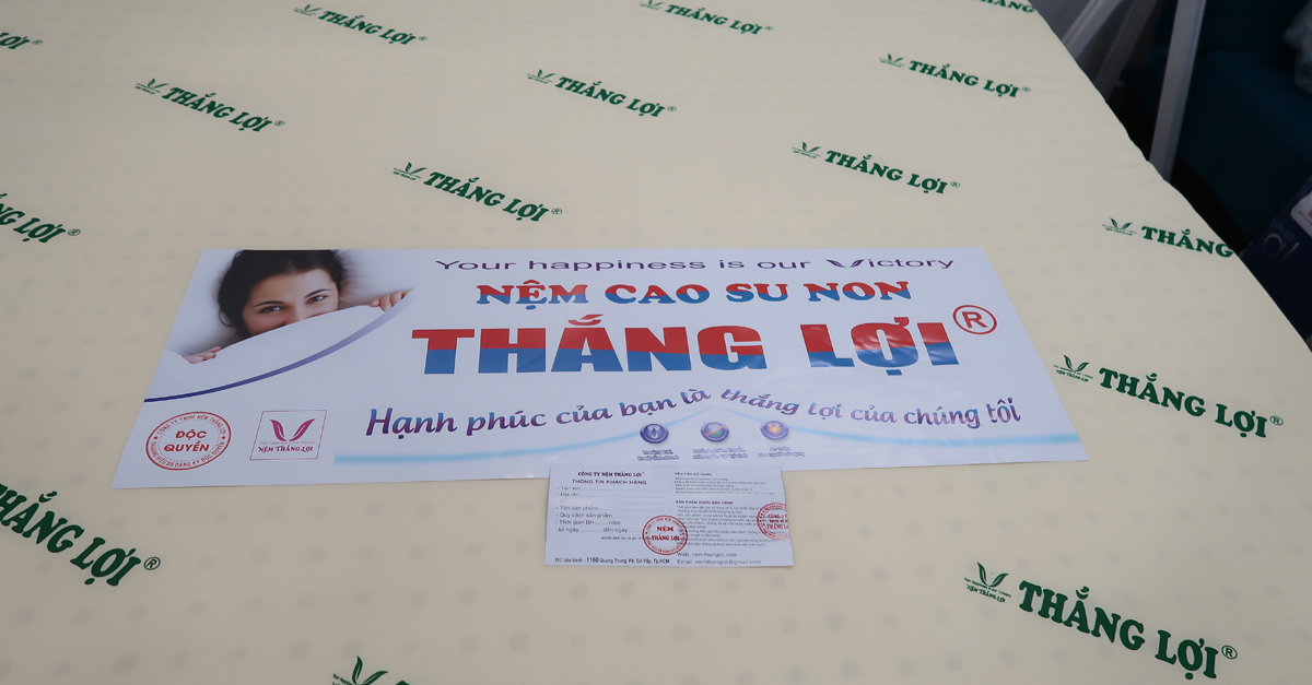 NỆM ĐỦ SIZE 1M X 2M X 5cm CAO SU NON THẮNG LỢI