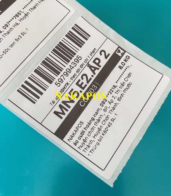 [HCM]Giấy in tem vận đơn GHTK Khổ 50x50mm