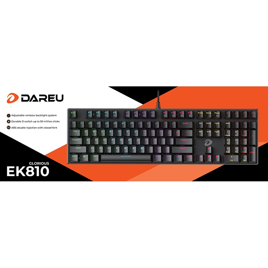 Bàn Phím Cơ Gaming DareU EK810 Queen Pink - Multi LED (Blue/Brown Switch)