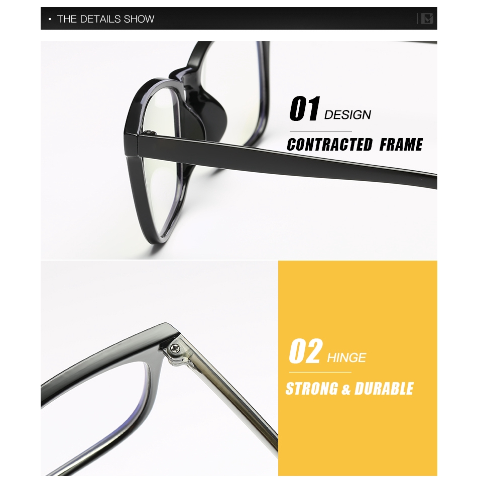 👓 Kính Mắt Chống Bức Xạ Thời Trang Kính Máy Tính Unisex Retro Trong Suốt Kính Mắt Chống ánh Sáng Xanh YVETTERY