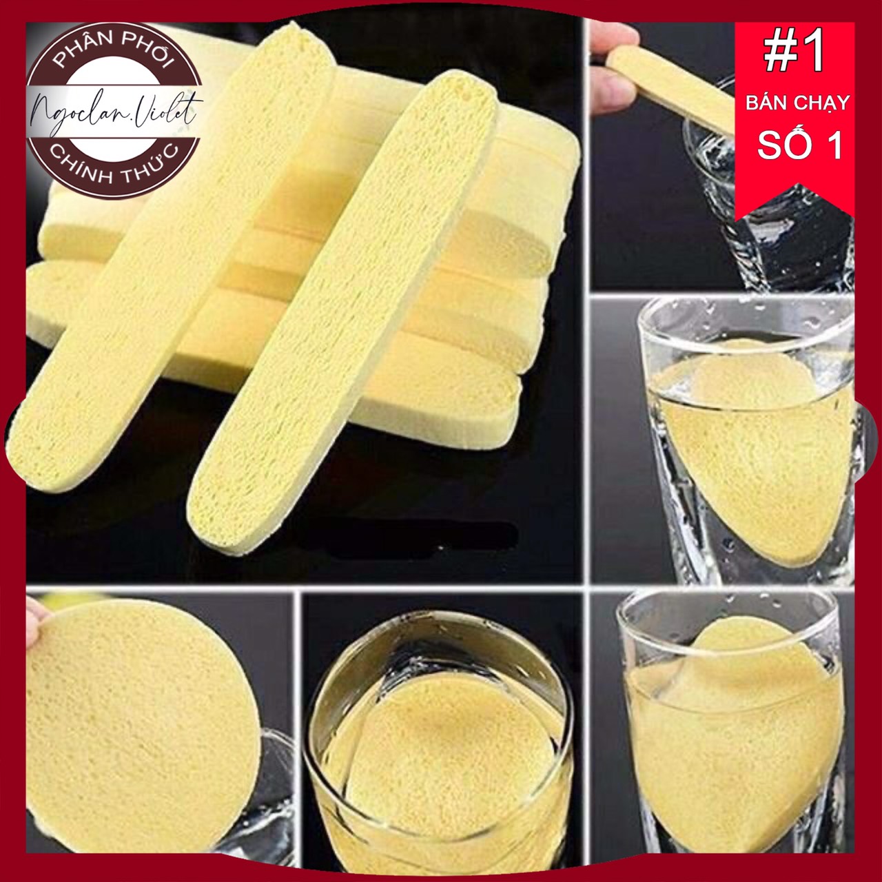 Gói bông mút rửa mặt bọt biển Chivey (Gói 12 miếng)
