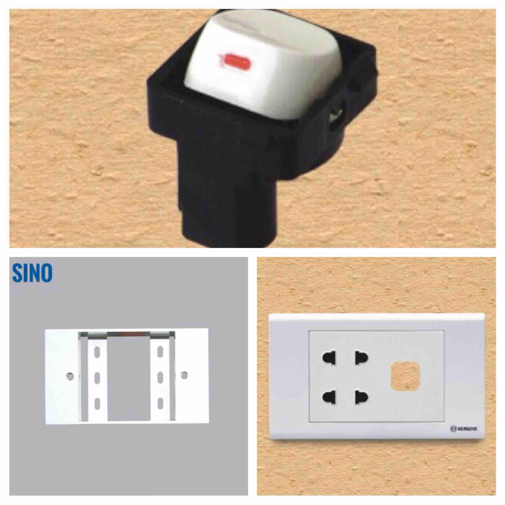 [HCM]Combo ổ cắm  công tắc  đế nổi SINO