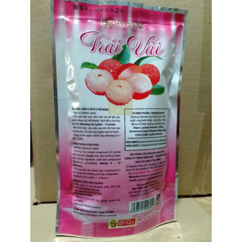 bột rau câu trái vải dragon [gói 86g]