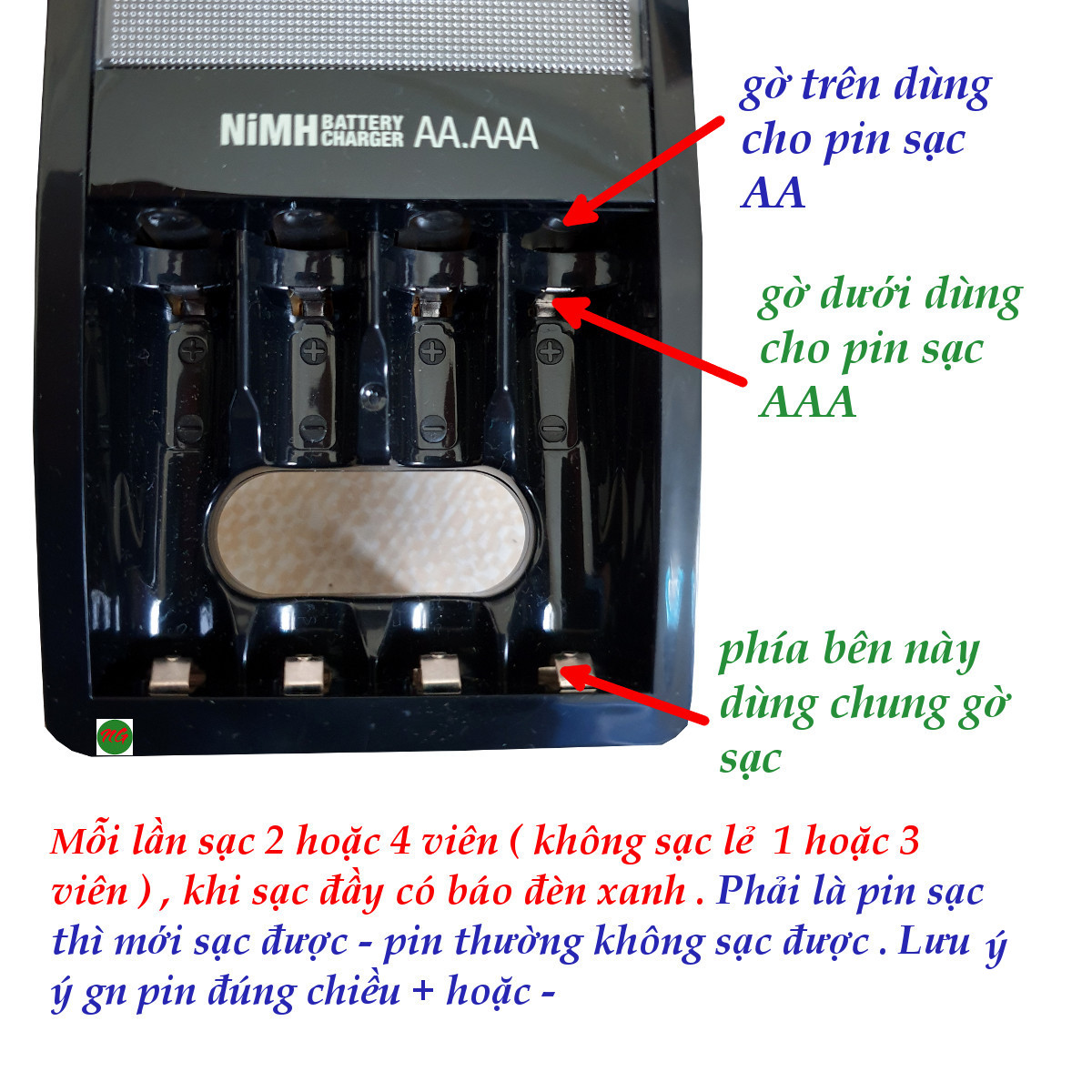 Máy sạc 4 hộc không pin ( CHVCM4 ) Energizer dùng cho pin sạc AA ( 2A) hoặc AAA ( 3A)