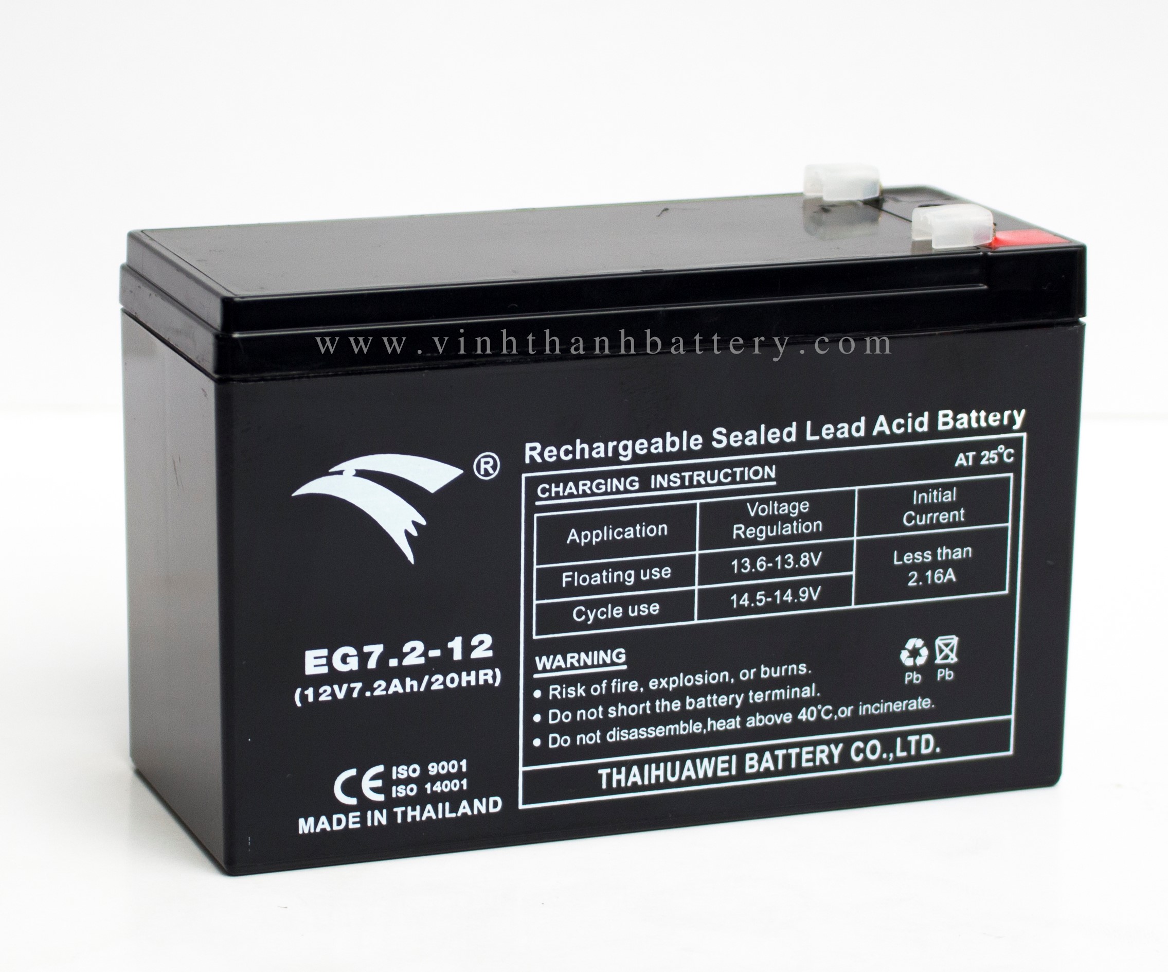 HCMBình ắc quy UPS xe đạp điện EAGLE 12V - 7.2Ah EG7.2-12