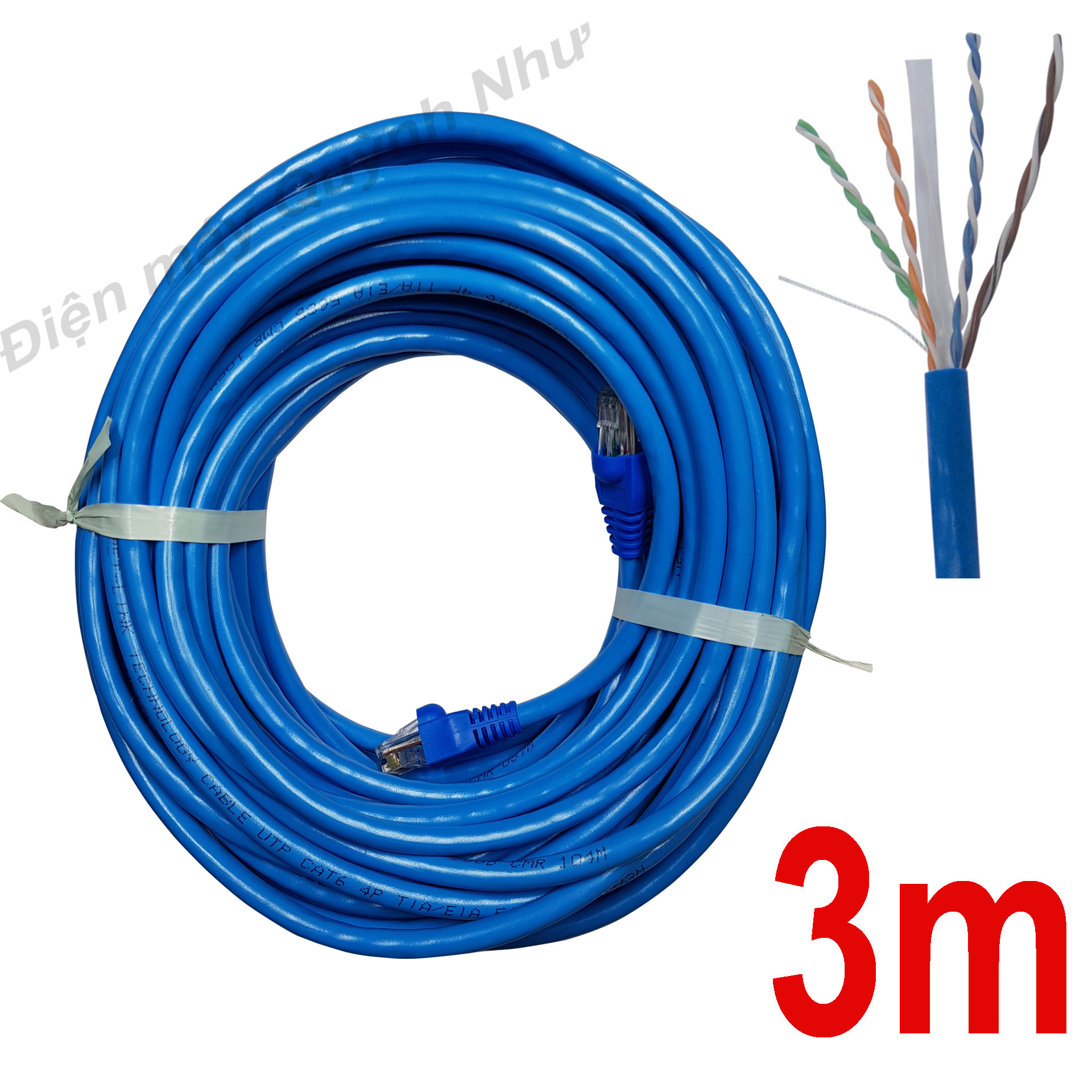 [HCM]3m Dây mạng (cáp lan) CAT6 bấm sẵn 2 đầu