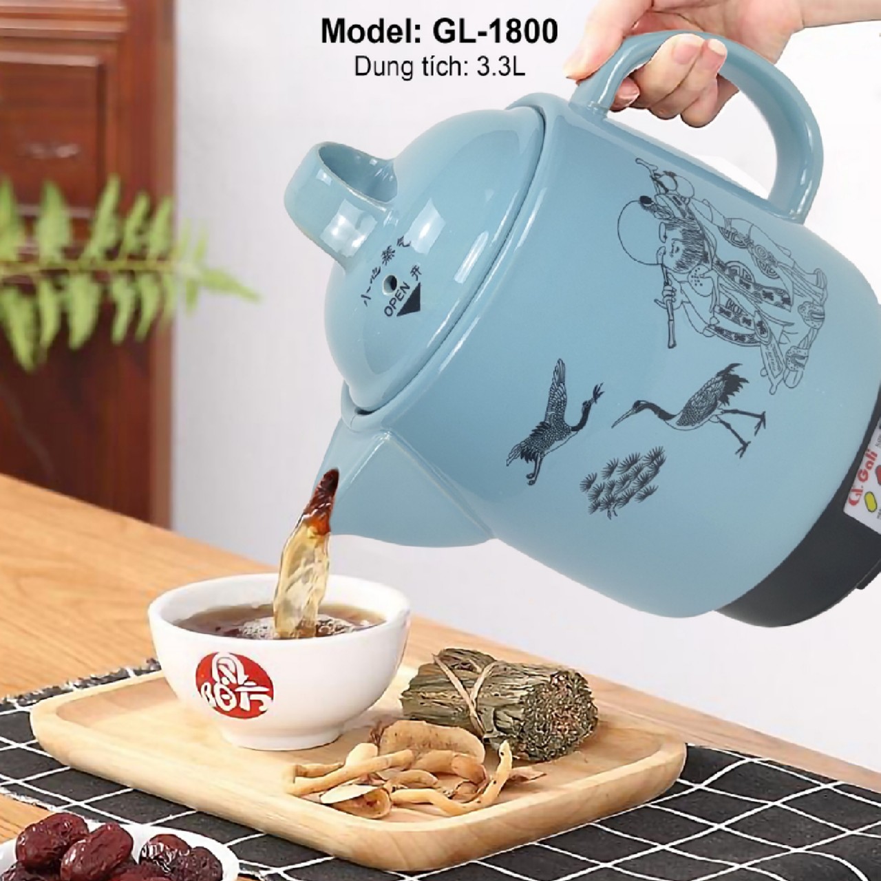 Ấm sắc thuốc Gali GL-1800 3.3 lít