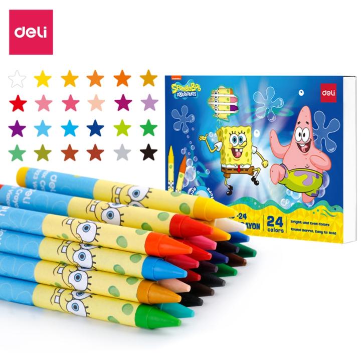 Bút Sáp Màu Nến Bọt Biển Cho Bé Deli - 16/24 Màu Tươi Đậm Ít Vụn An Toàn Với Trẻ Nhỏ Học Sinh Tô Màu Vẽ Tranh Mỹ Thuật - Hình ảnh 9
