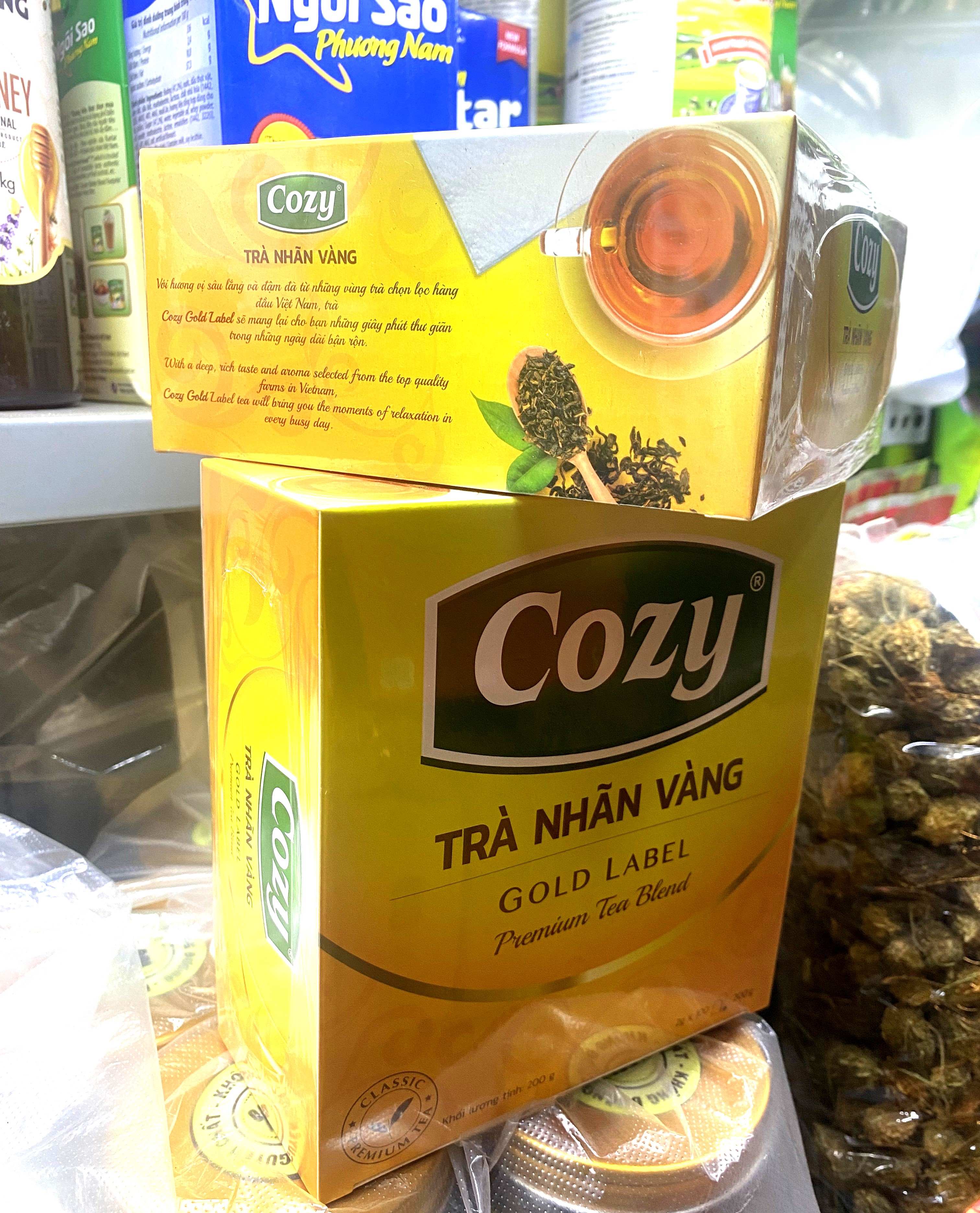 Trà Cozy Nhãn Vàng hộp 200g (100 gói x 2g)