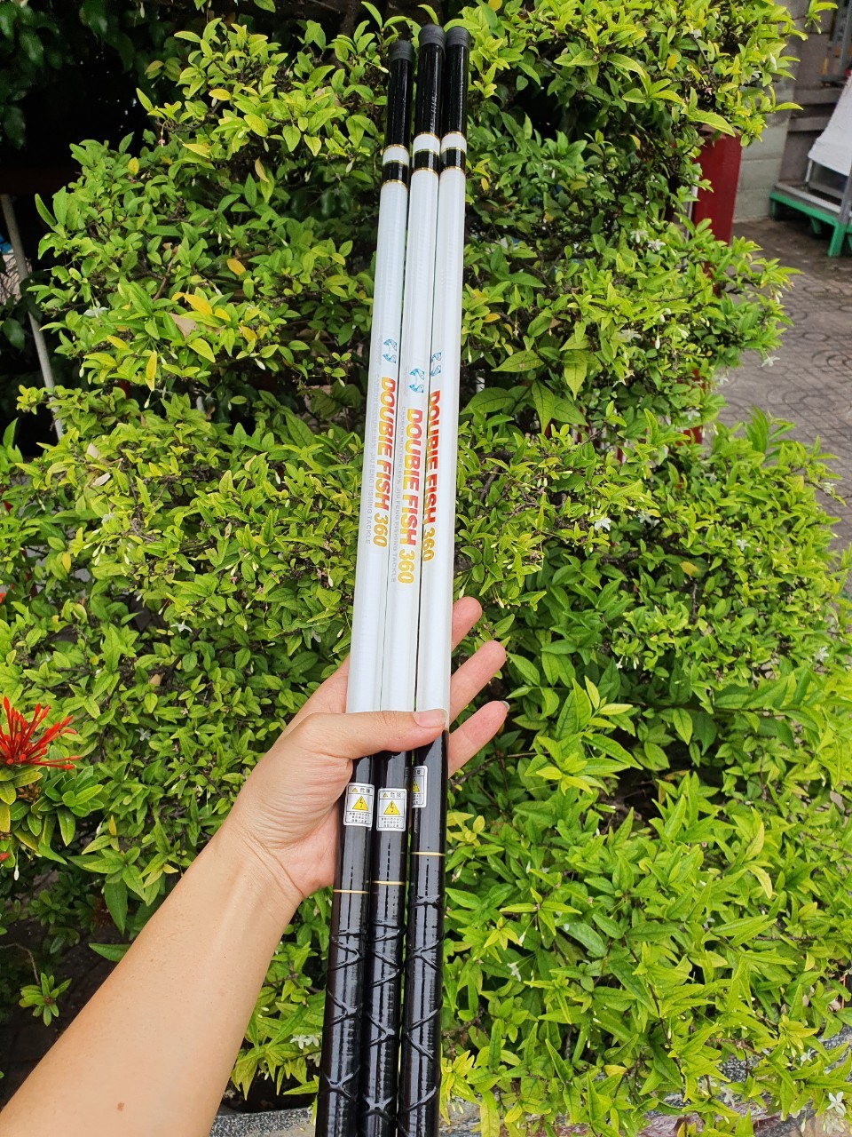 Cần câu tay giá rẻ double fish 3h ,cần cá trắng 2m7, 3m6, 4m5, 5m4
