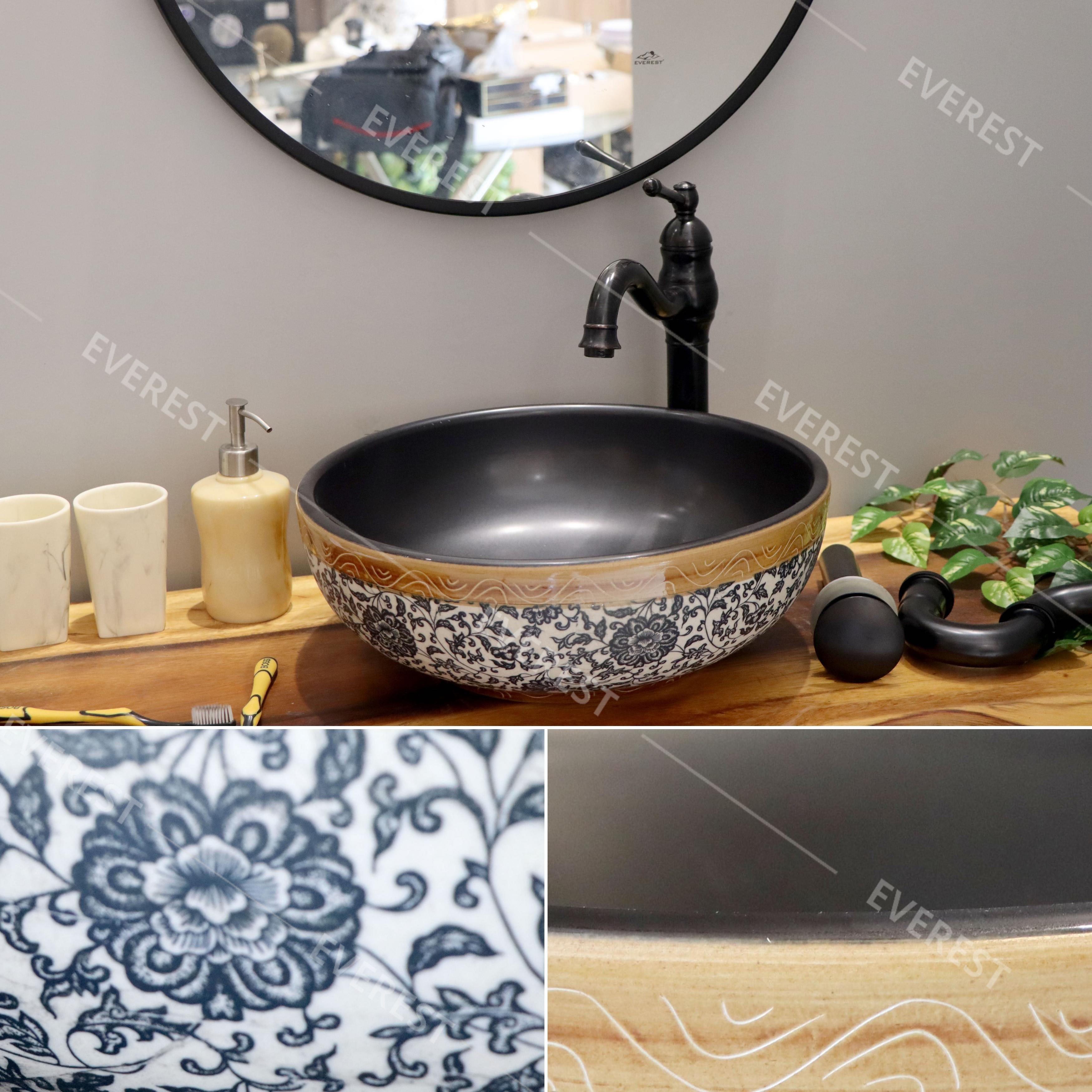 Bồn rửa mặt/CHẬU SỨ MỸ THUẬT EV-CĐ04