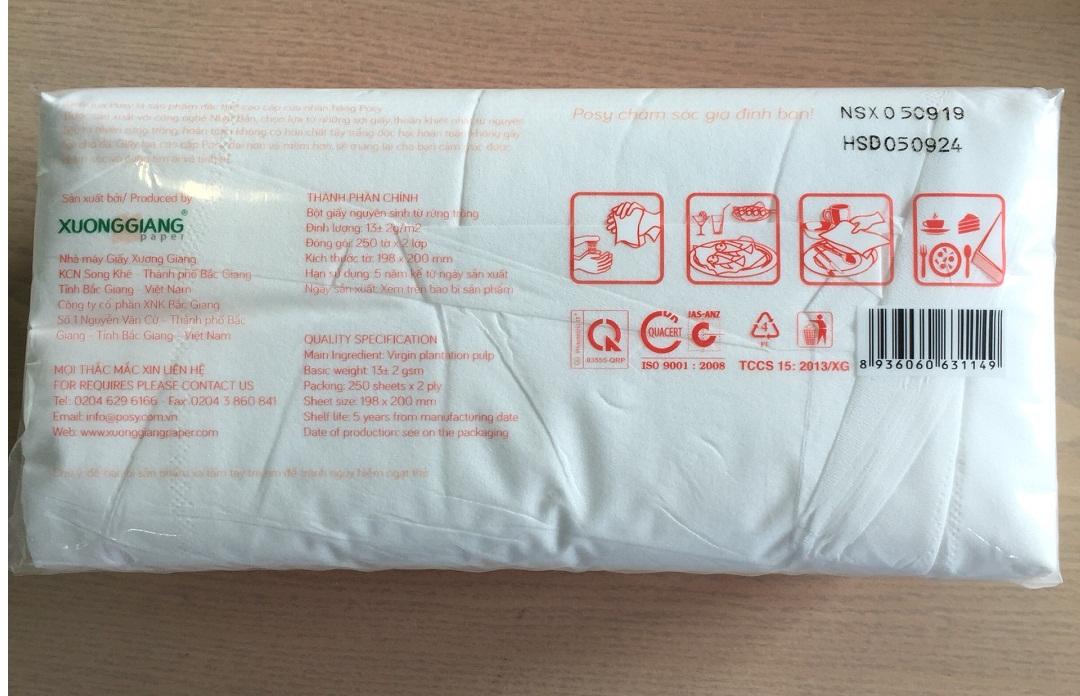 Khăn giấy lụa Posy 2 lớp 250 miếng/ gói